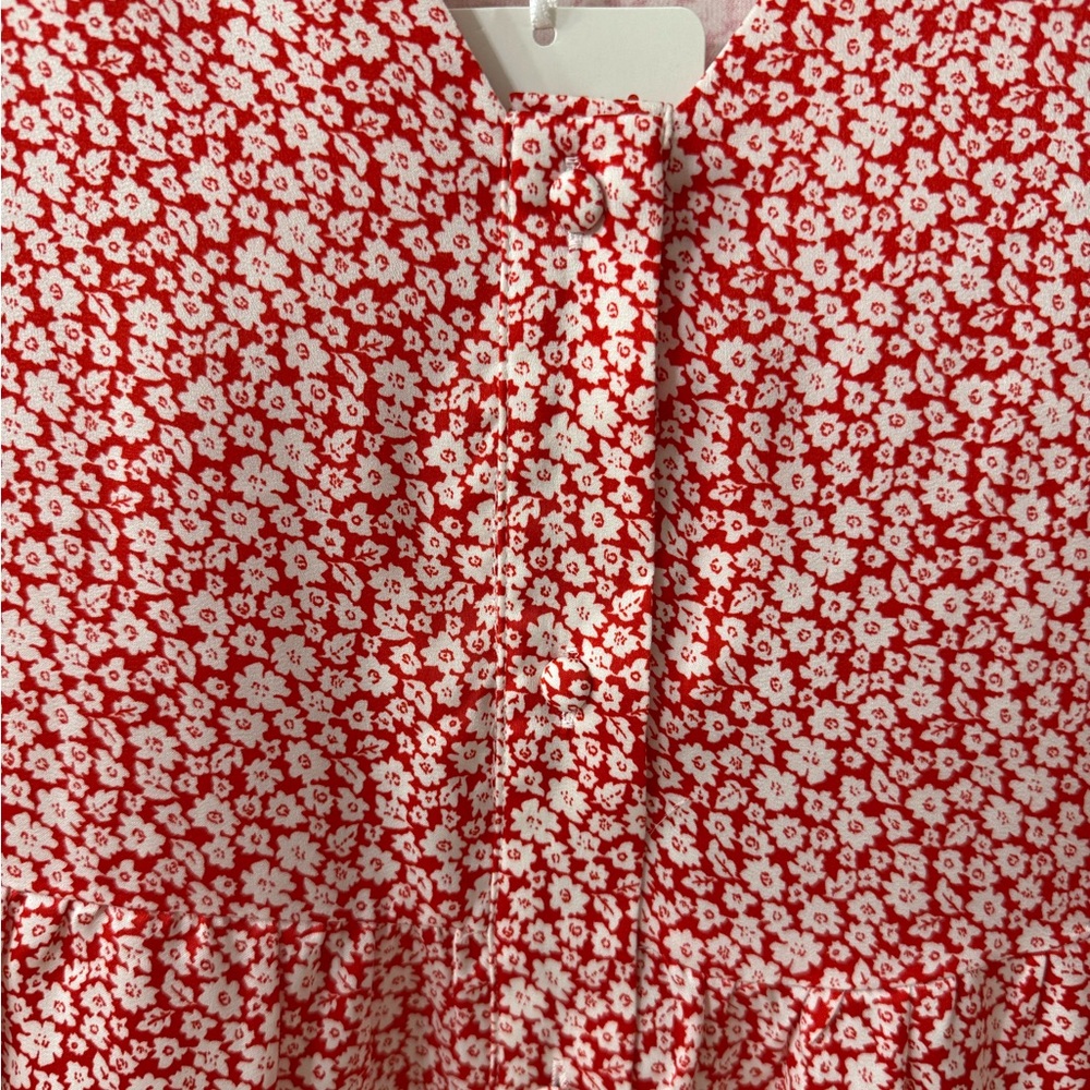 DAVI & DANI Red Floral button front Dress - Picture 4 of 9